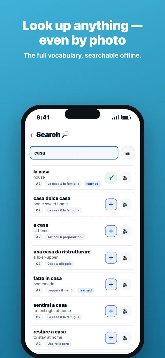 Ediscere offline dictionary search — look up anything, even by photo